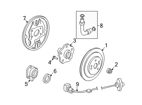 2001 Honda CR-V Anti-Lock Brakes Drum, Rear Brake Diagram for 42610S70000