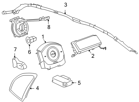 2006 Pontiac G6 Air Bag Components Side Impact Inflator Module Diagram for 25921017