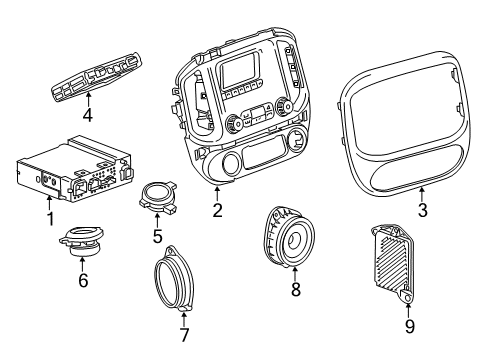 2018 GMC Canyon Sound System Radio Bezel Diagram for 23474430