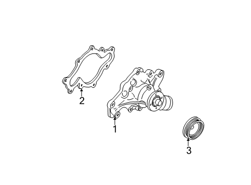 1999 Ford Explorer Water Pump Pulley Diagram for F87Z8509AA