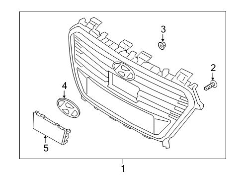 2017 Hyundai Sonata Grille & Components Radiator Grille Assembly Diagram for 86350E6100