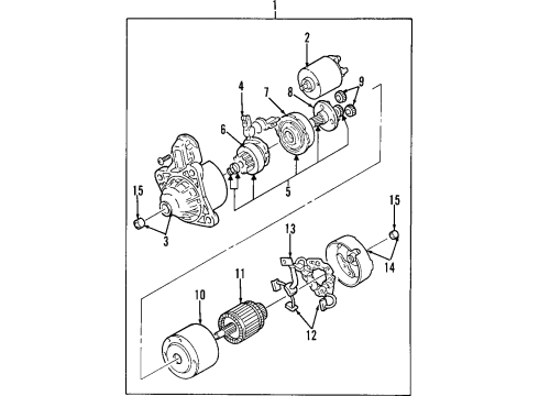 1996 Kia Sportage Starter Order Main Assembly Diagram for 0F2D418X00