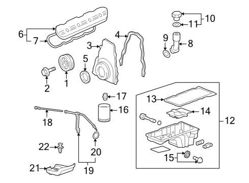 2010 Hummer H3T Engine Parts, Mounts, Cylinder Head & Valves, Camshaft & Timing, Oil Pan, Oil Pump, Crankshaft & Bearings, Pistons, Rings & Bearings, Variable Valve Timing Balance Bolt Diagram for 11561283
