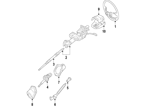 2014 Toyota Tacoma Steering Column & Wheel, Steering Gear & Linkage Steering Wheel Diagram for 4510004290B0