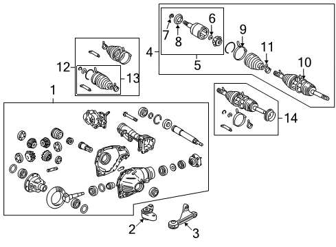 2011 Toyota Land Cruiser Carrier & Front Axles Inner Joint Assembly Snap Ring Diagram for 4342560030