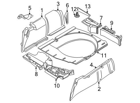 2000 BMW 540i Interior Trim - Rear Body Trunk Trim, Left Diagram for 51478217133