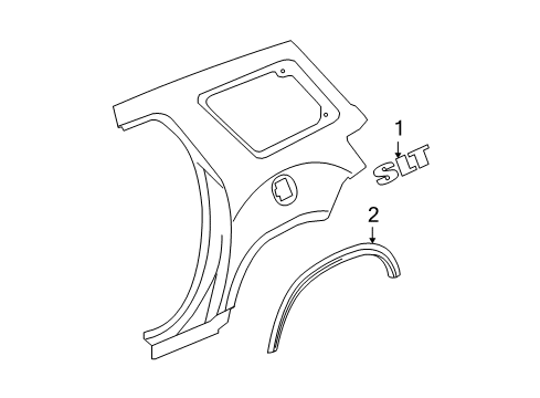 2008 GMC Acadia Exterior Trim - Quarter Panel Flare Diagram for 22785051