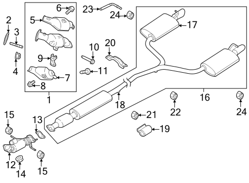 2018 Ford Explorer Exhaust Components Run Channel Screw Diagram for W500010S439
