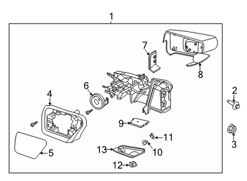 2021 Ford F-150 Outside Mirrors LAMP ASY Diagram for ML3Z13B374A