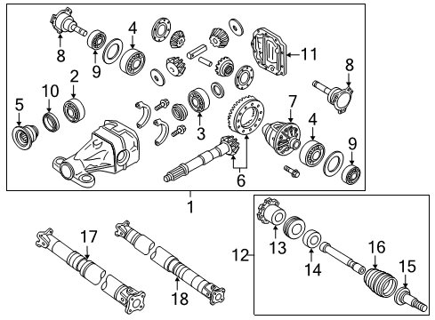 2015 Infiniti QX80 Axle & Differential - Rear PROPELLER Shaft Diagram for 372005X00A