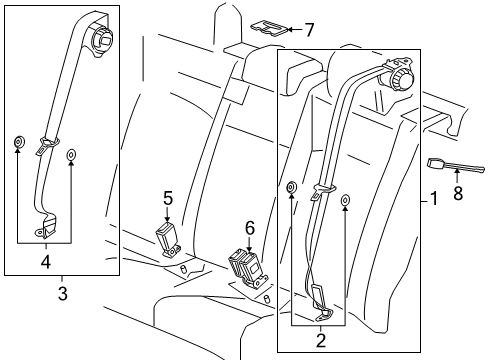 2016 Chevrolet Cruze Limited Seat Belt Latch Diagram for 19259389