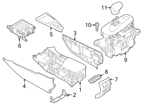 Center Console Transmission Control Device Assembly Diagram for 349015NA0A