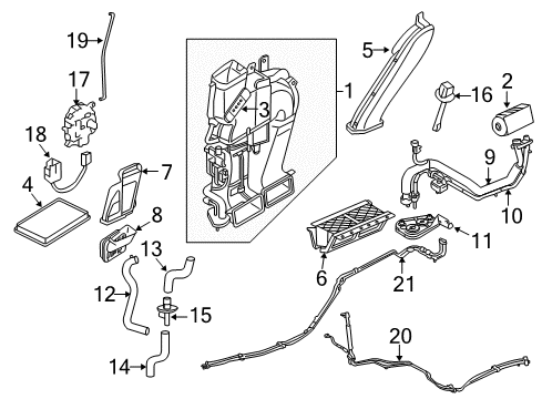 2008 Ford Escape Auxiliary Air Conditioner Lower Hose Diagram for 5M6Z19K592BA