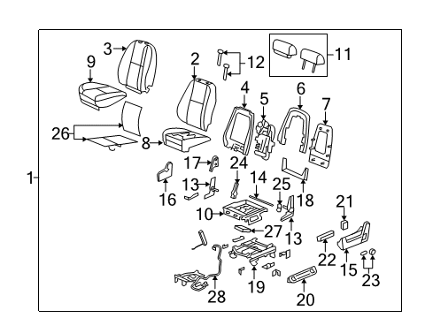2009 GMC Sierra 1500 Sunroof Motor Asm-Sun Roof Actuator Diagram for 15842986