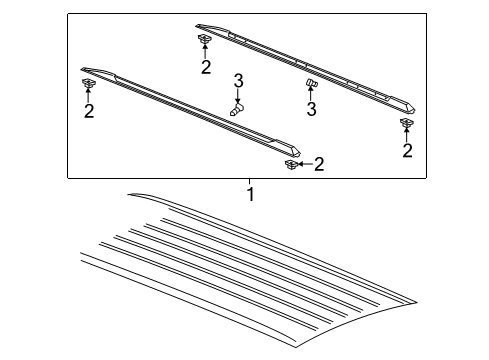 2019 GMC Yukon XL Luggage Carrier Side Rail Retainer Diagram for 23468682