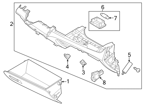 2022 Kia Seltos Glove Box Glove Box Assembly Diagram for 84510Q5100WK