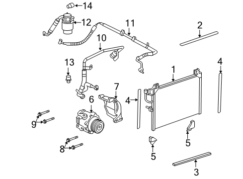 2008 Saab 9-7x Air Conditioner Bracket Bolt Diagram for 11519214