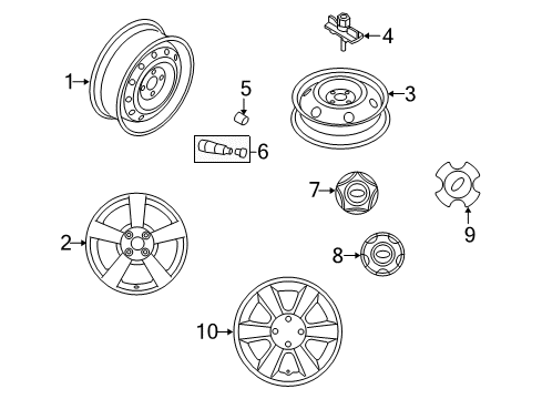2011 Kia Rio Wheels, Covers & Trim Wheel Hub Cap Assembly Diagram for 529601F250