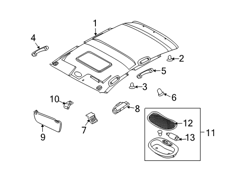 2009 Chevrolet Aveo Bulbs Lamp Asm, Dome *Beige Diagram for 96650543