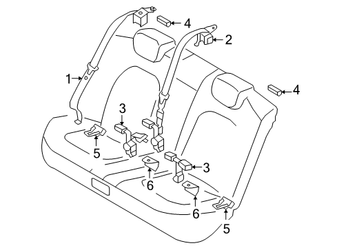 2006 Hyundai Azera Seat Belt Front Seat Belt Assembly Left Diagram for 888103L500J9
