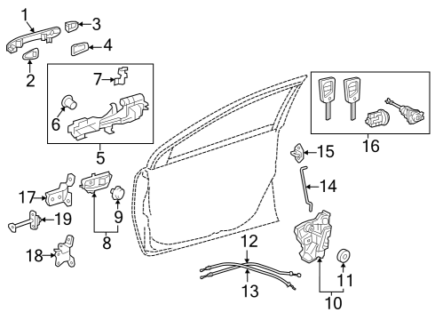 Front Door Handle, Outside Diagram for 69210K0010C0