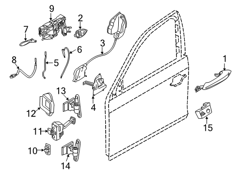 2015 BMW M6 Gran Coupe Front Door - Lock & Hardware Crashpad, Door, Front Left Diagram for 51717300983