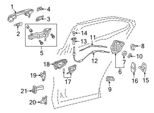 2020 Lexus UX250h Rear Door Rear Door Lock Assembly Diagram for 6906076031
