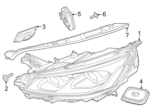 2020 Lincoln Aviator Headlamps Headlamp Assembly Diagram for LC5Z13008K