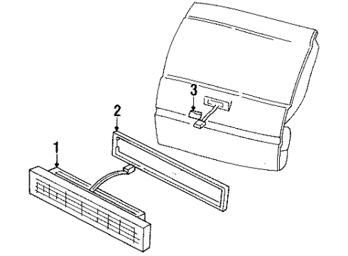 1995 Oldsmobile Silhouette High Mount Lamps Lamp Asm-High Mount Stop Diagram for 5977976