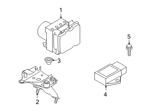 2014 Infiniti Q60 Anti-Lock Brakes Bracket-Actuator Diagram for 47840JK600