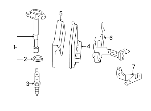 2013 Honda CR-V Ignition System Sub Bracket Comp B, E Diagram for 37824R5AA00