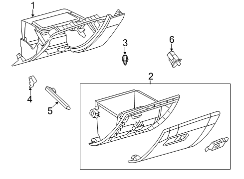 2021 Jeep Compass Glove Box STOP/BUMP-Door Diagram for 68073519AA
