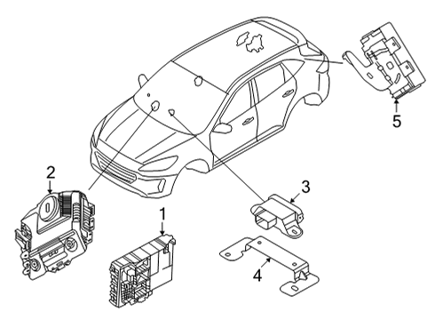 2021 Ford Escape Electrical Components MODULE - TRAILER BRAKE Diagram for LJ6Z19H332A