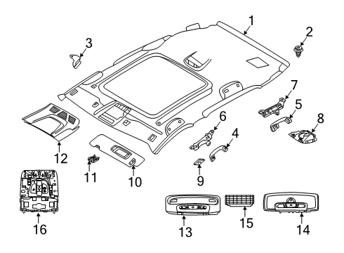 2018 BMW X2 Interior Trim - Roof BRACKET, FRONT LEFT GRAB HAN Diagram for 51167426407