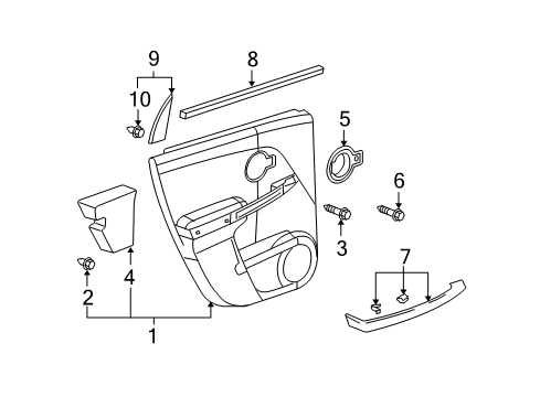 2008 Pontiac Torrent Interior Trim - Rear Door Door Trim Panel Screw Diagram for 11518883