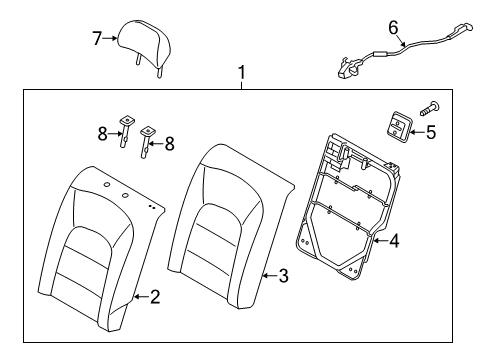 2014 Kia Forte Rear Seat Components Frame & Lock Assembly-Rear Diagram for 89310A7100