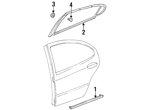 2001 Chrysler LHS Exterior Trim - Rear Door Molding-Rear Door Diagram for 5018311AA
