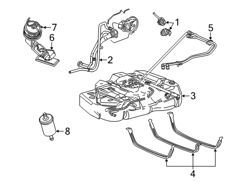 2005 Mercury Monterey Fuel Supply Fuel Pump Diagram for 3F2Z9H307AB