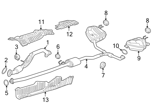 Exhaust Components MUFFLER, EX Diagram for 183073D0A11