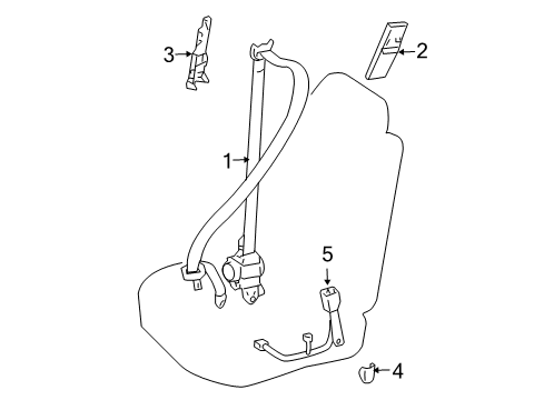 2006 Lexus GX470 Seat Belt Belt Assy, Front Seat Inner, RH Diagram for 7324060290A0