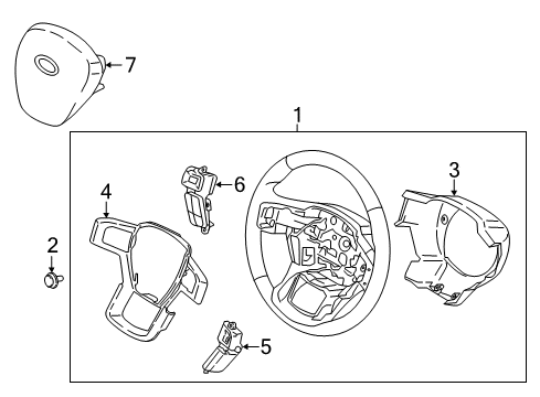2021 Ford F-350 Super Duty Steering Column & Wheel, Steering Gear & Linkage Trim Bezel Diagram for HC3Z3D758A