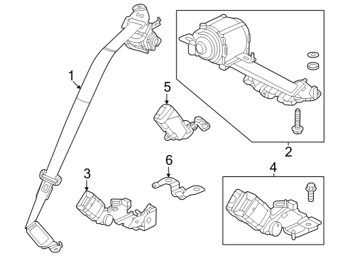 1997 Ford Aspire Rear Seat Belts Boot, Floor Diagram for 91608S5A003