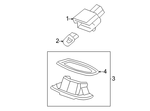 2014 Acura ILX Bulbs Housing Diagram for 34105SNB003
