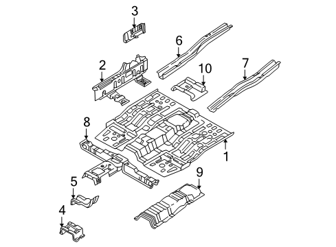 2006 Hyundai Santa Fe Floor Panel-Center Floor Diagram for 6511126200