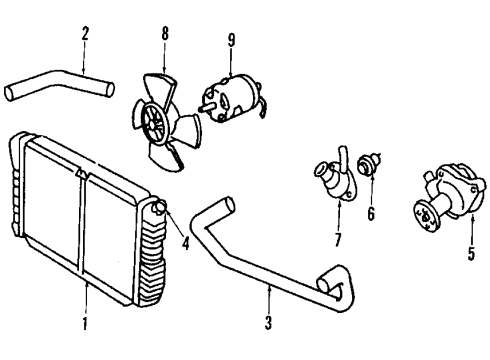 1984 Ford Escort Cooling System, Radiator, Water Pump, Cooling Fan Fan Switch Diagram for E4FZ8B607A