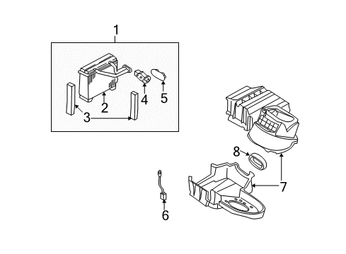 2000 Infiniti I30 A/C Evaporator Components Evaporator Assy-Cooler Diagram for 272812Y960