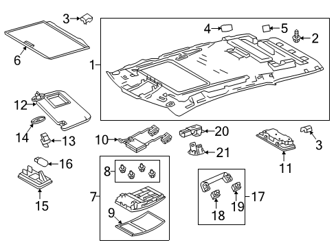 2018 Lexus RX450h Interior Trim - Roof Cover, Assist Grip Diagram for 7461233020A3