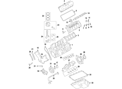 2010 Ford F-150 Engine Parts, Mounts, Cylinder Head & Valves, Camshaft & Timing, Oil Pan, Oil Pump, Crankshaft & Bearings, Pistons, Rings & Bearings, Variable Valve Timing Mount Diagram for AL3Z6038C