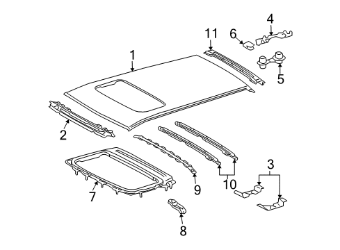 2007 Lexus RX400h Roof & Components Frame Sub-Assy, Back Door Opening Diagram for 6310548030