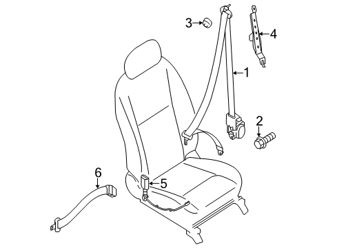 2015 Chevrolet City Express Front Seat Belts Latch Diagram for 19316942